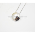 Polished Silver Round Stainless Steel Pendant Chain Necklace Jewelry